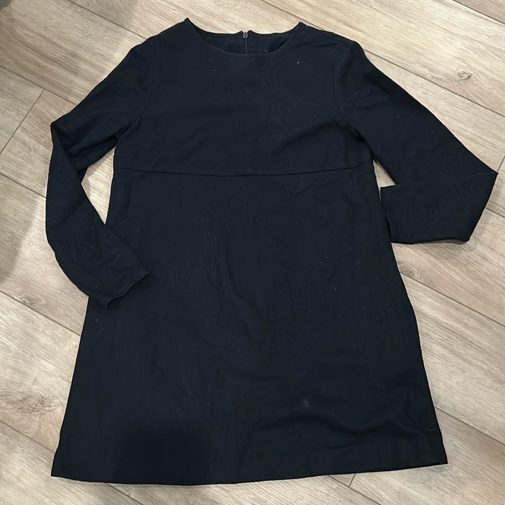Topshop Black Long Sleeve A-Line Dress